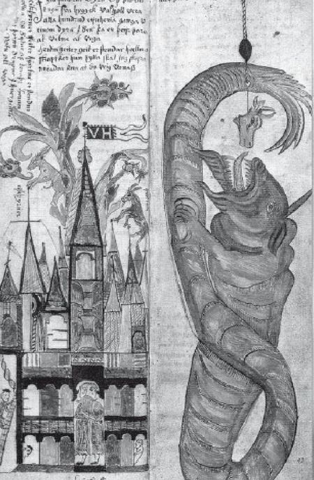 Мировой змей Йормунганд в мире богов.